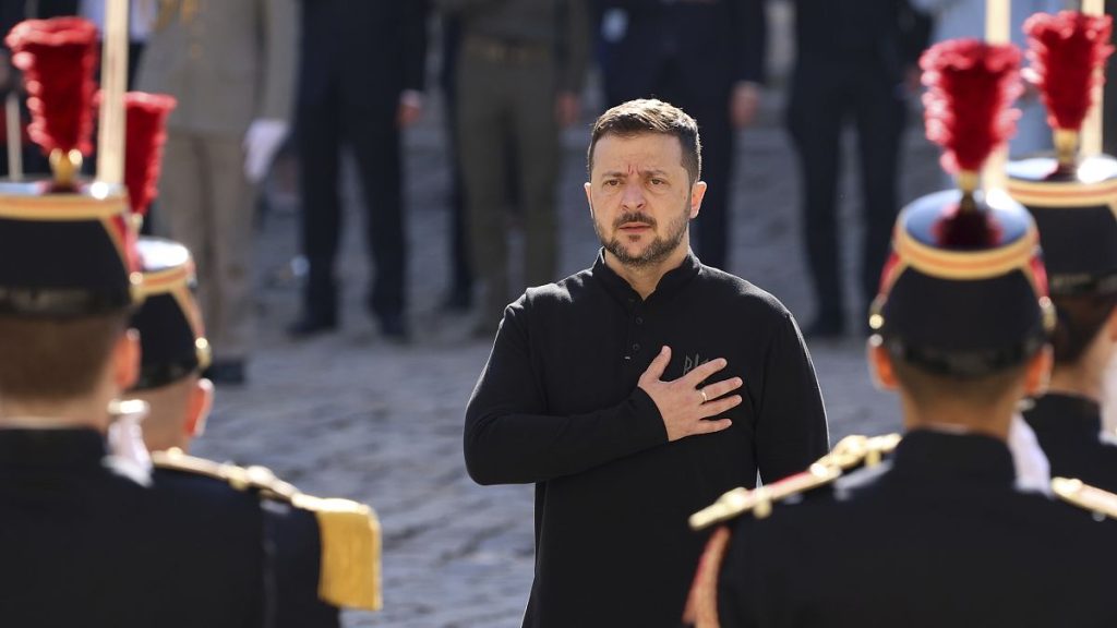 President Zelenskyy attends a military honour ceremony at Invalides, Paris.