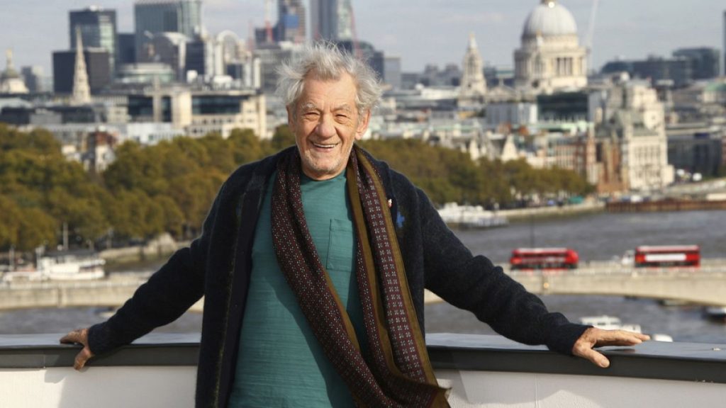 Sir Ian McKellen in happier times on his feet.