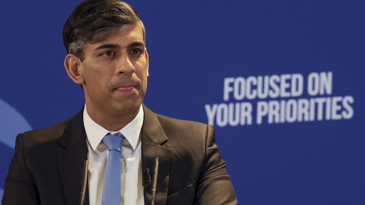 British Prime Minister Rishi Sunak attends a Conservative general election campaign event, in Edinburgh, Scotland on Monday