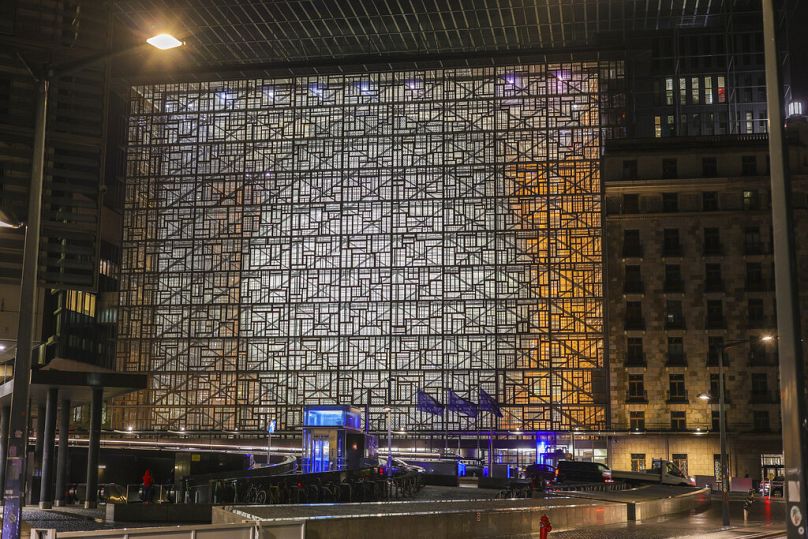 Une vue générale montre le bâtiment du Conseil de l'UE Justus Lipsius