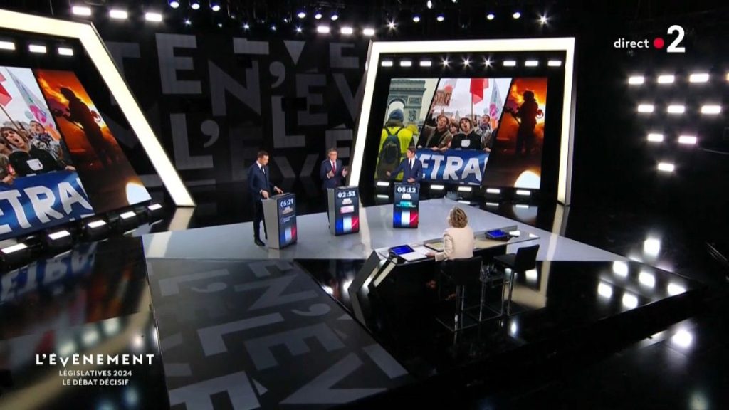 French political leaders take part in TV debate ahead of first round snap election on June 30