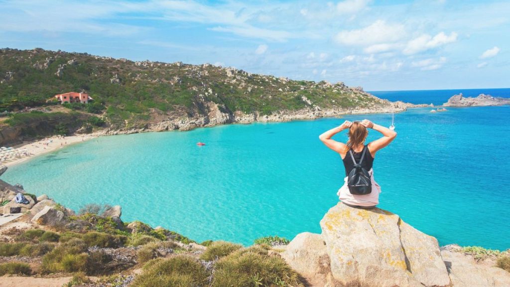 A view of the Mediterranean from a Sardinian cliffside.