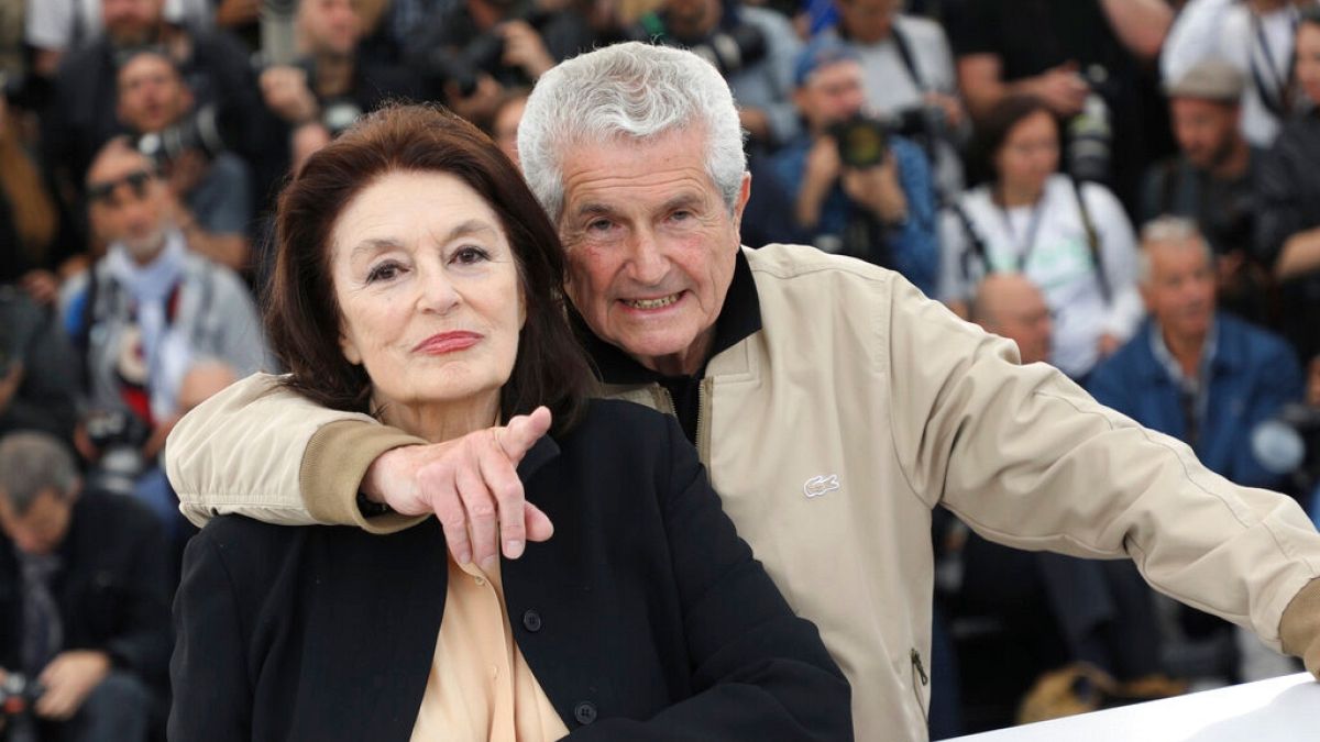 Anouk Aimee and director Claude Lelouch at photocall for