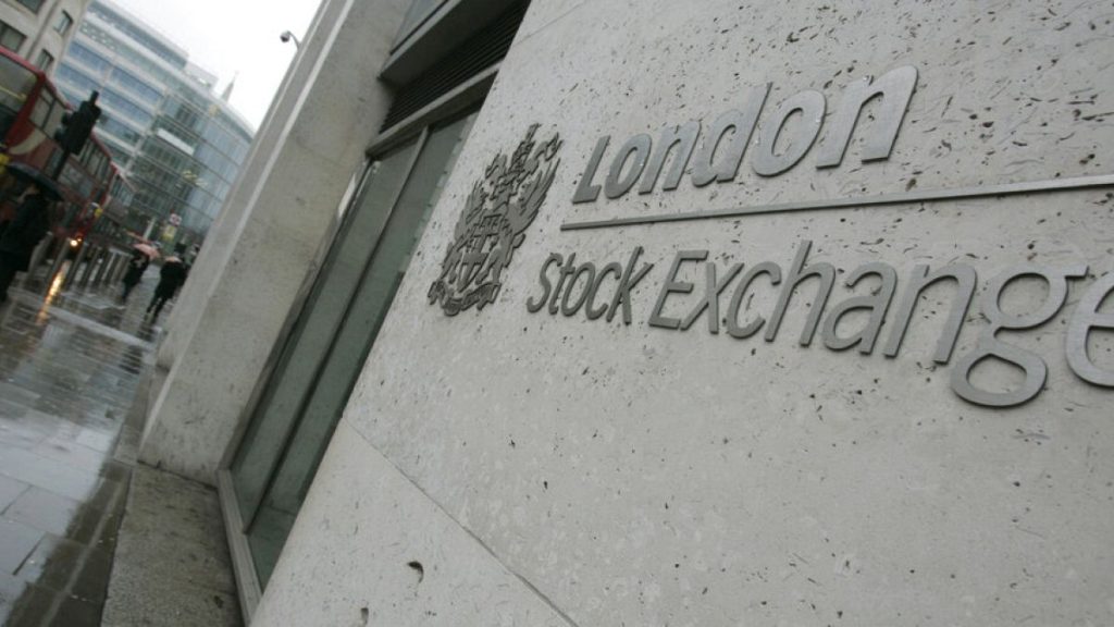 The sign and logo of the London Stock Exchange is seen in London, Wednesday Jan 28, 2009.