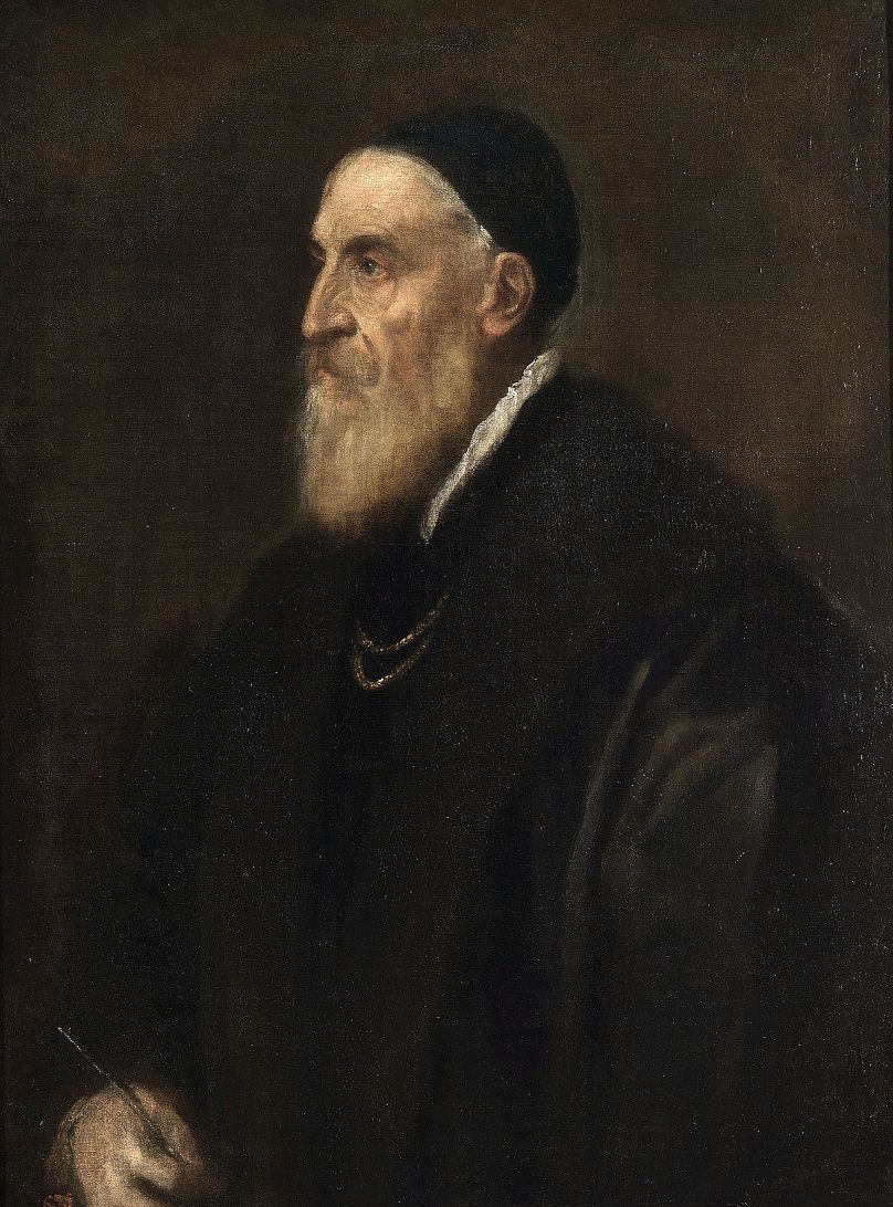 Autoportrait du peintre italien Tiziano Vecellio (vers 1490-1576), plus connu sous le nom de Titien.