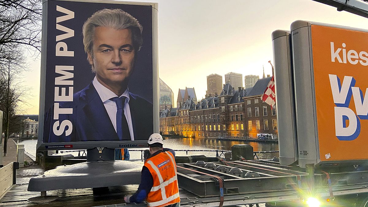 An eclection campaing poster of Geert Wilders