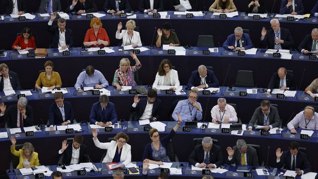 Lawmakers ready to vote in the European Parliament.