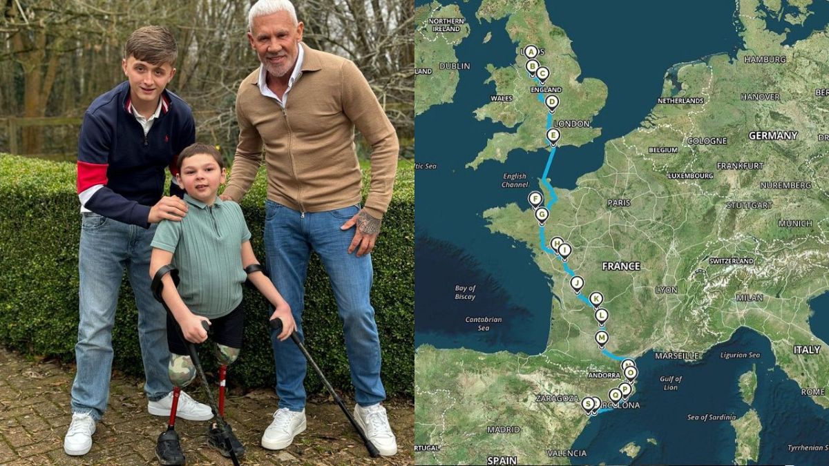 Henry Moores is walking from Manchester City Centre to Ibiza to raise money for the Tony Hudgell Foundation.