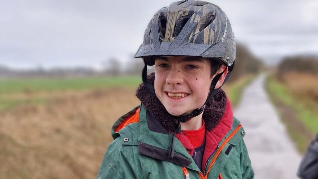 Oran Knowlson on a bike