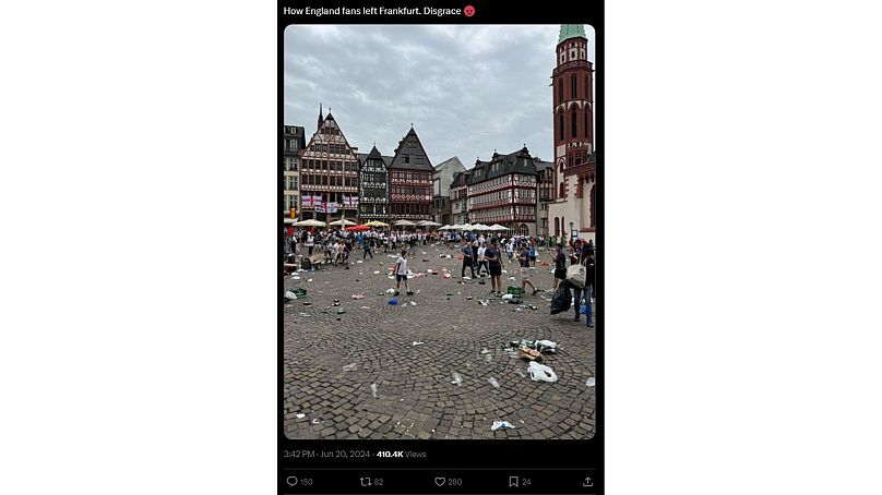 Ce sont les fans de football qui ont laissé les déchets derrière eux.