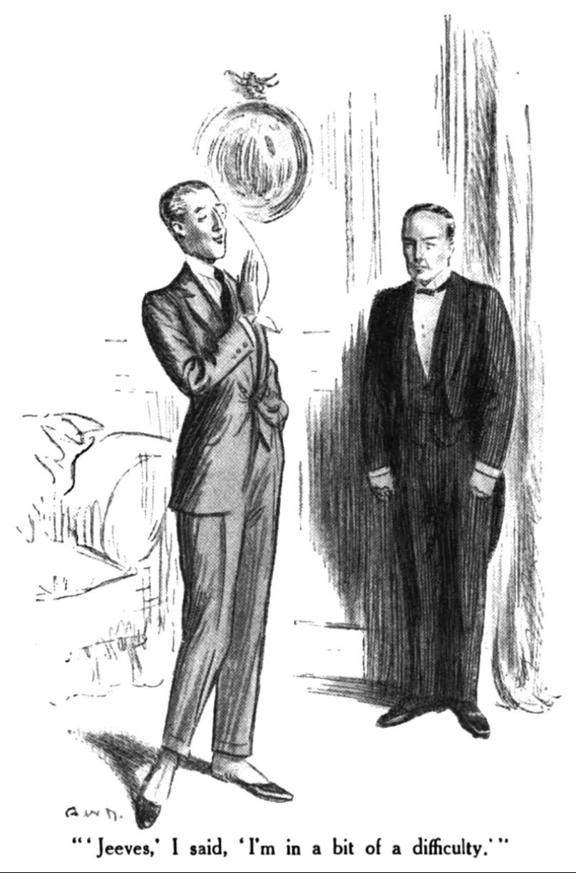 Une illustration de Jeeves et Wooster dans la nouvelle 