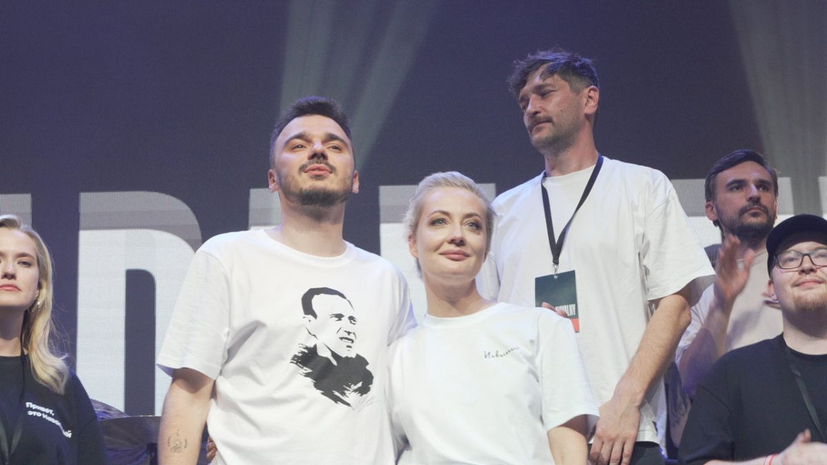 The widow of Russian opposition leader Alexei Navalny at a concert to remember him in June in Berlin