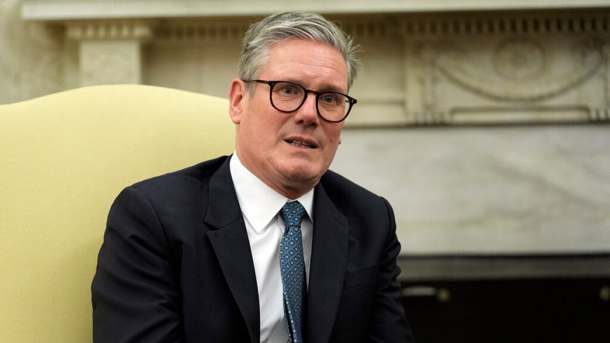 British Prime Minister Keir Starmer listens as he meets with President Joe Biden in the Oval Office of the White House, Wednesday, July 10, 2024, in Washington.