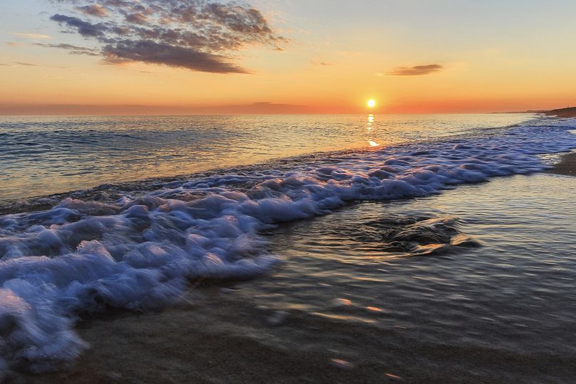 Coucher de soleil sur la plage, Absheron, Azerbaïdjan