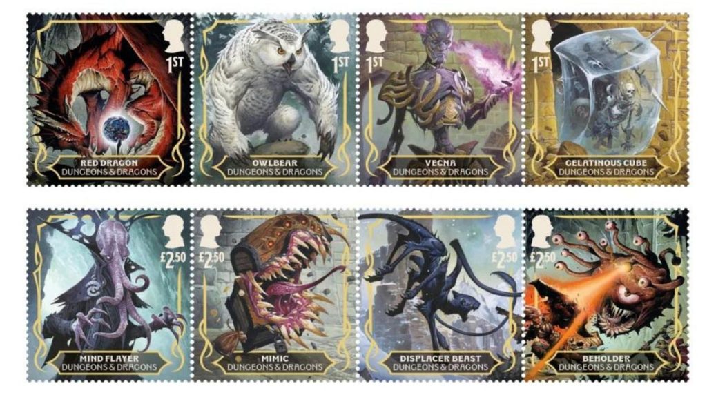 Royal Mail unveils new stamps celebrating 50th anniversary of Dungeons & Dragons