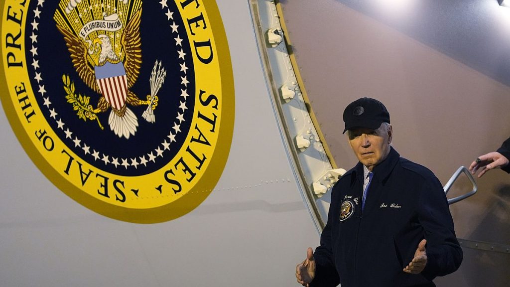 President Joe Biden pauses as he walks down the steps of Air Force One at Dover Air Force Base in Delaware, July 17, 2024