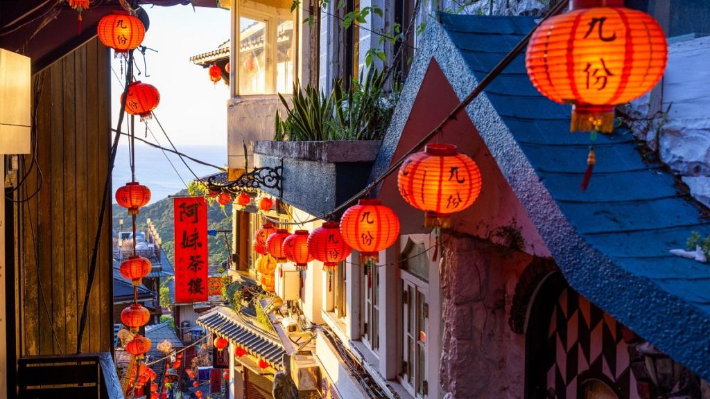 Visit Jiufen, 40 minutes east of Taipei, Taiwan.