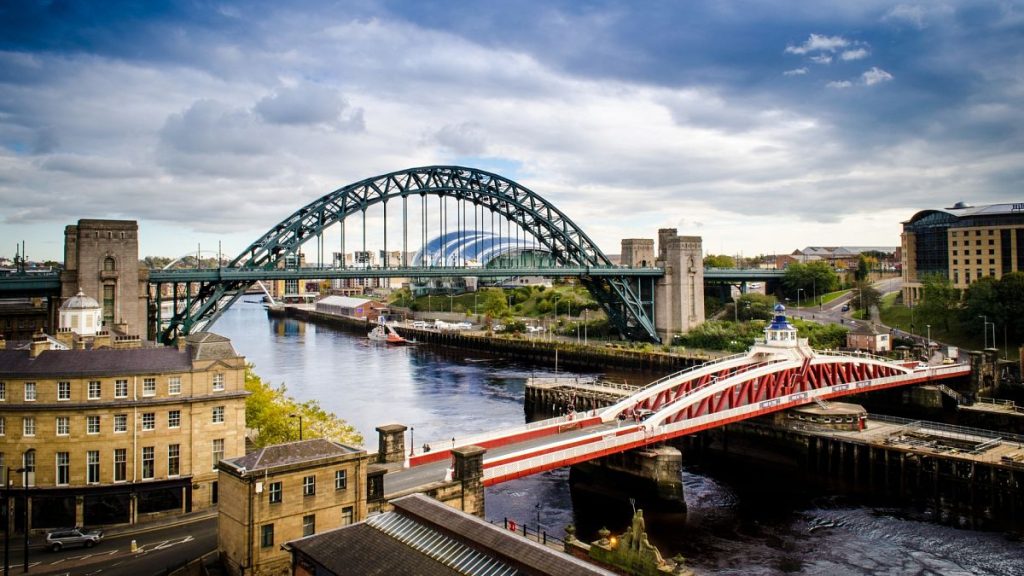 An aerial shot of Newcastle