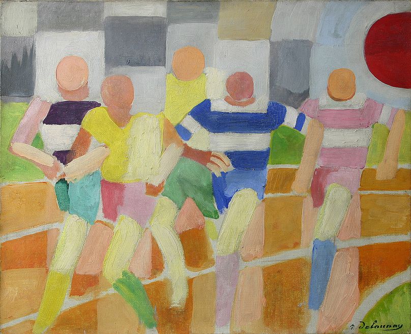 Les coureurs, vers 1924, de Robert Delaunay (1885–1941) Peinture à l'huile sur toile