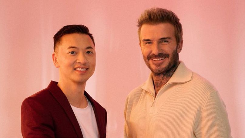 Danny Yeung, PDG de Prenetics (à gauche) avec David Beckham