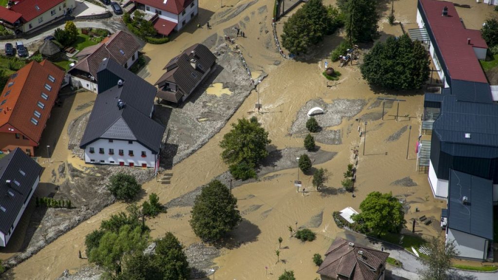 Slovenia is hoping to prevent a repeat of the devastating floods of 2023, like those in Crna na Koroskem - pictured here