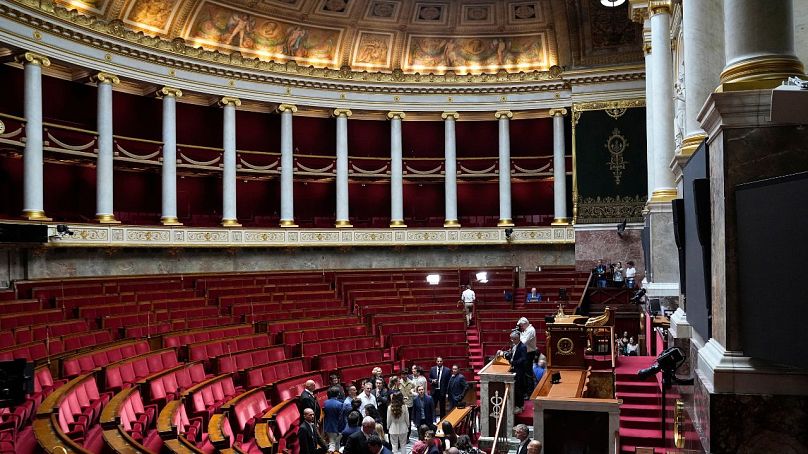 Le groupe d'élus du parti d'extrême-gauche La France Insoumise visite l'Assemblée nationale, mardi 9 juillet 2024 à Paris.