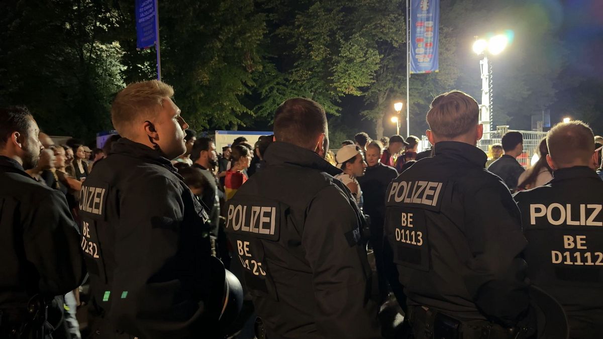 Police keeping watch at Euro 2024 final