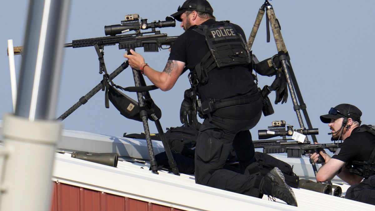 Police snipers return fire after shots were fired while Republican presidential candidate former President Donald Trump in Butler, Pa., on July 13th 2024