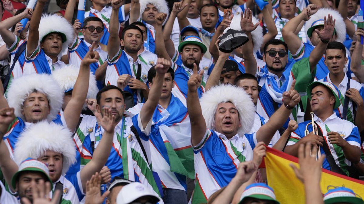 Uzbekistan fans at the men