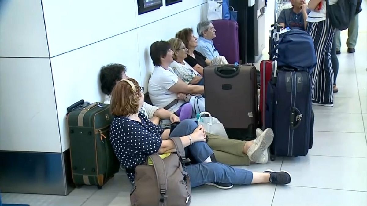 Passengers waiting in the airport