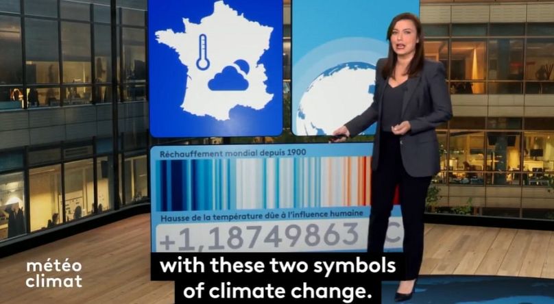 La présentatrice météo Anaïs Baydemir présente aux téléspectateurs le nouveau format le 13 mars 2013.