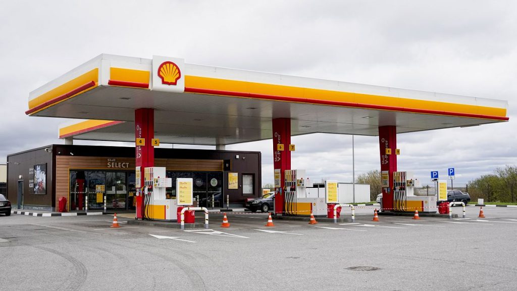 A view of a closed Shell petrol station in St. Petersburg, Russia, Sunday, May 15, 2022.