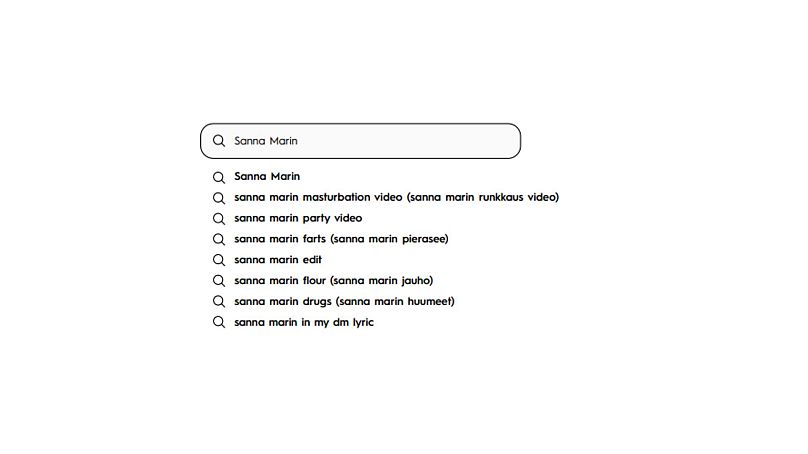 Sanna Marin a été ciblée par des suggestions de recherche objectivantes