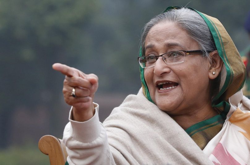 La Première ministre du Bangladesh, Sheikh Hasina, s'exprime lors d'une conférence de presse à Dhaka, au Bangladesh, le 6 janvier 2014.