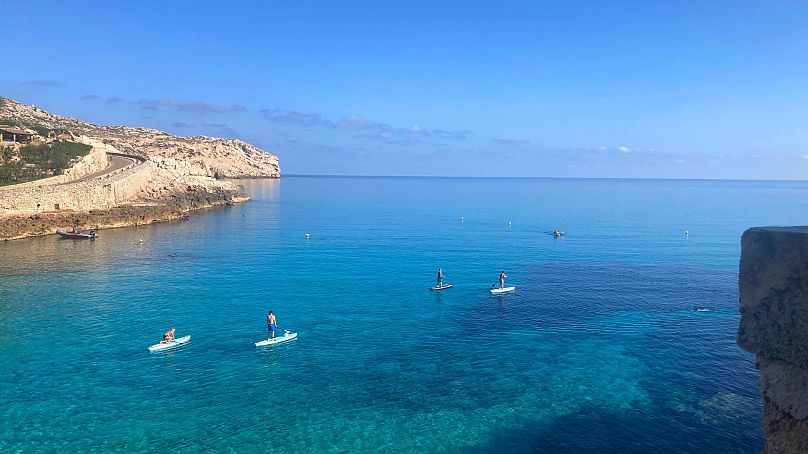 Paddle board à Cala San Vicente.