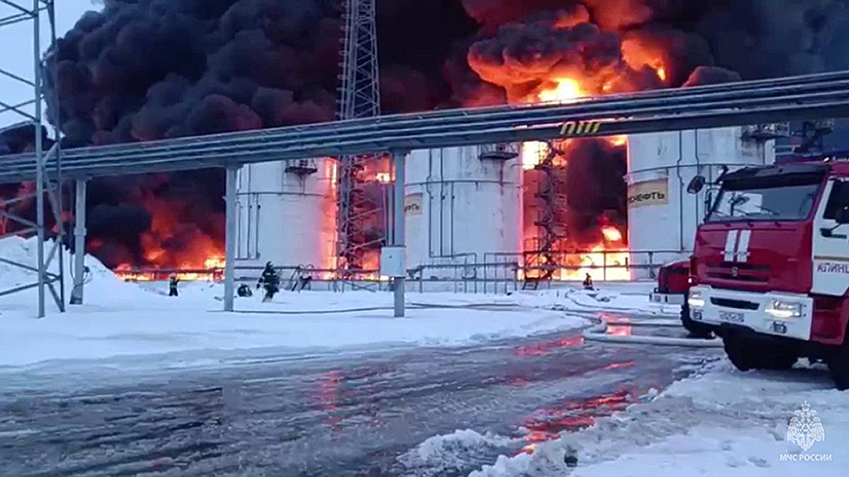 A Ukrainian drone previously struck an oil storage depot in western Russia in January 2024.