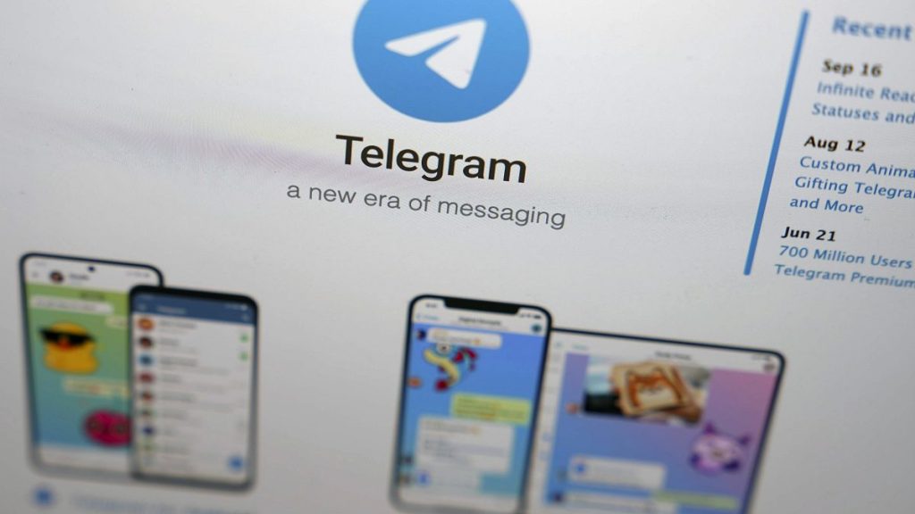 The website of Telegram on a notebook screen in Munich, October 17, 2022