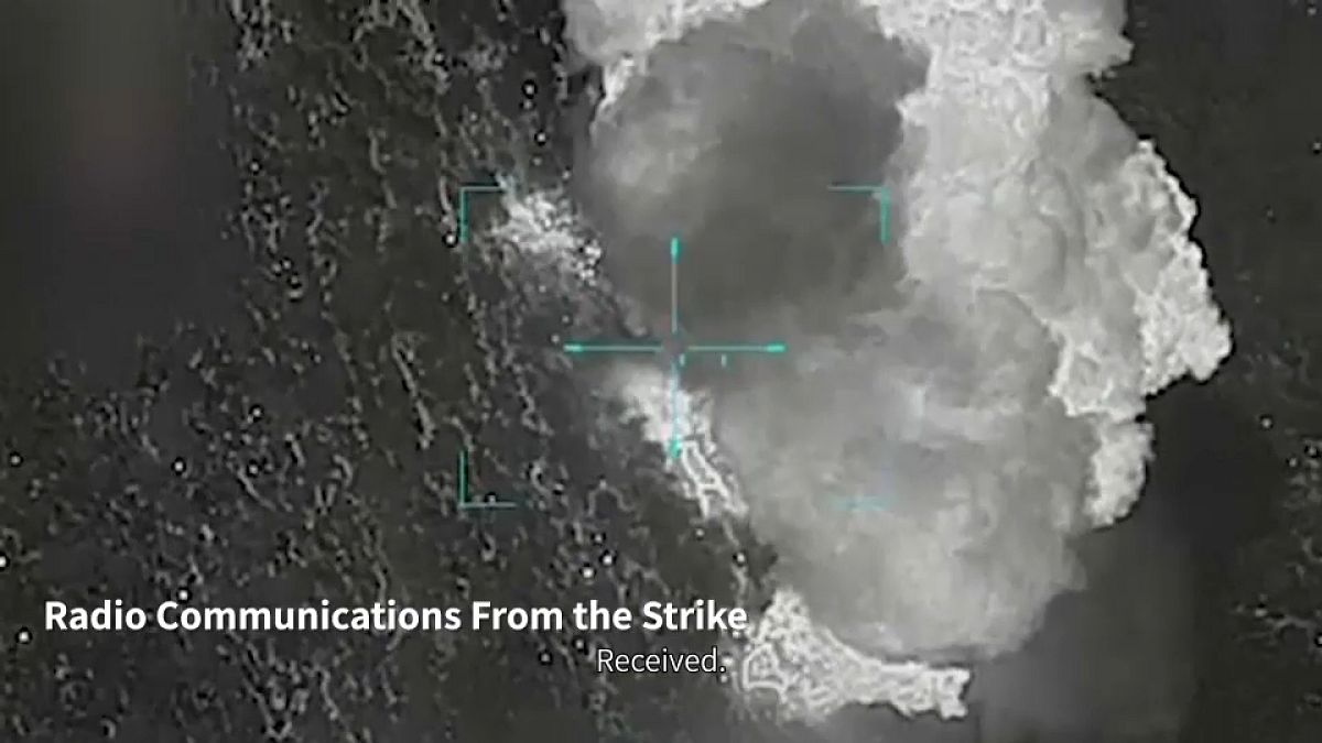 Israeli military footage said to show air strikes on Hezbollah positions in Lebanon, August 25, 2024