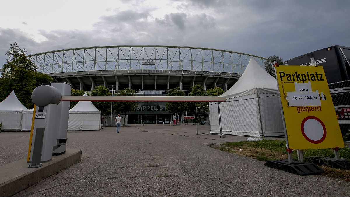 Outside view of the Ernst Happel stadium in Vienna where Taylor Swift was set to perform