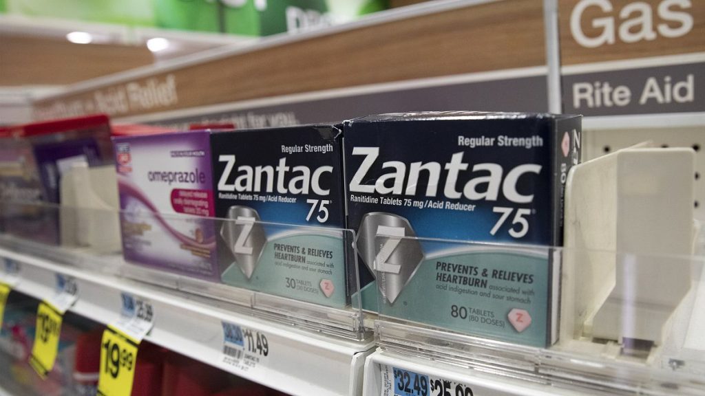 Packages of Zantac are displayed in a Rite Aid store, Monday, Sept. 30, 2019 in New York. In April 2020, the FDA issued a recall of Zantac (ranitidine) as it contained NDMA.