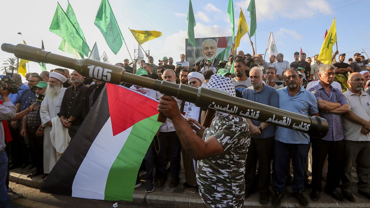 Protests take place to condemn the killing of Hamas political leader Ismail Haniyeh in the southern port city of Sidon, Lebanon.