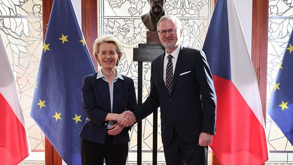 Ursula von der Leyen meets Petr Fiala in April 2024