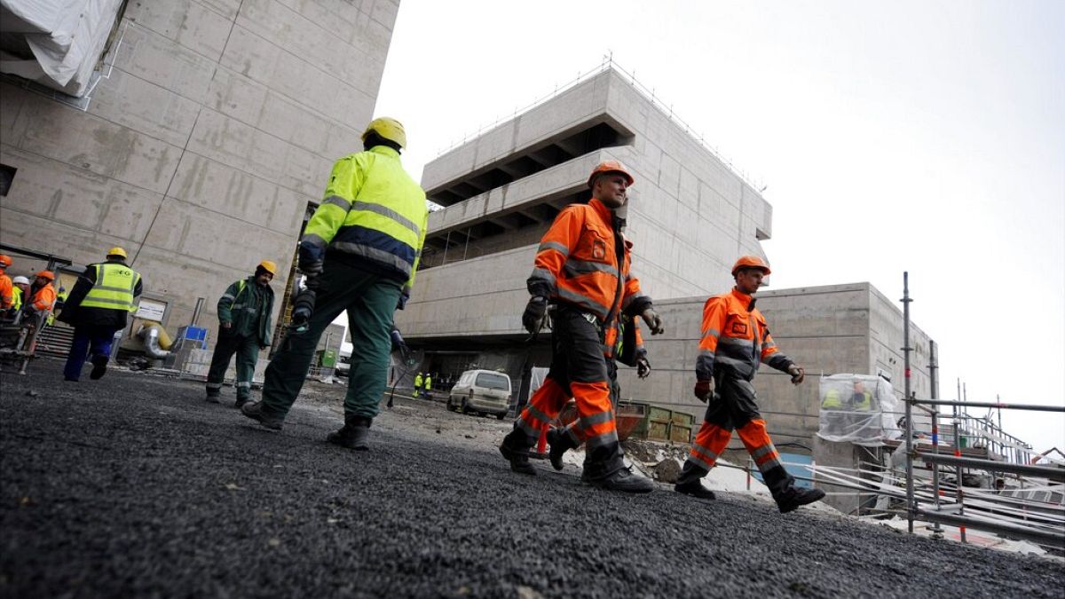 Construction workers in Finland. March 23, 2011.