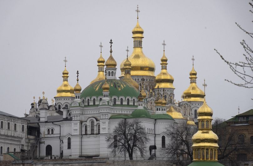 Le monastère des Grottes, également connu sous le nom de Laure des Grottes de Kiev, l'un des sites les plus sacrés des chrétiens orthodoxes orientaux, est visible le 23 mars 2023, à Kiev, en Ukraine