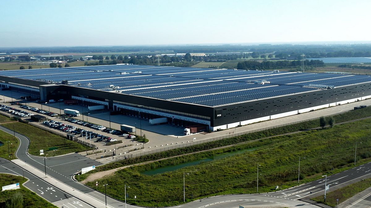 Solar Panel on PVH Europe Warehouse and Logistic Center in Venlo, the Netherlands, 2020.