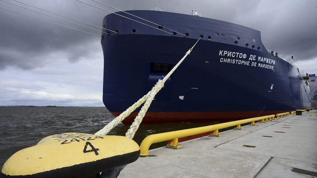 Russian Arctic LNG tanker The Christophe de Margerie is moored during the naming ceremony during the International Economic Forum in St.Petersburg, Russia (file photo)