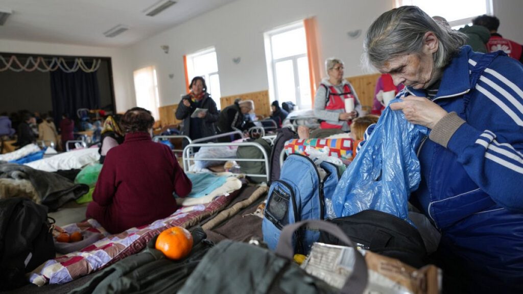 A refugee help center in Barabas, Hungary, Wednesday, March 9, 2022