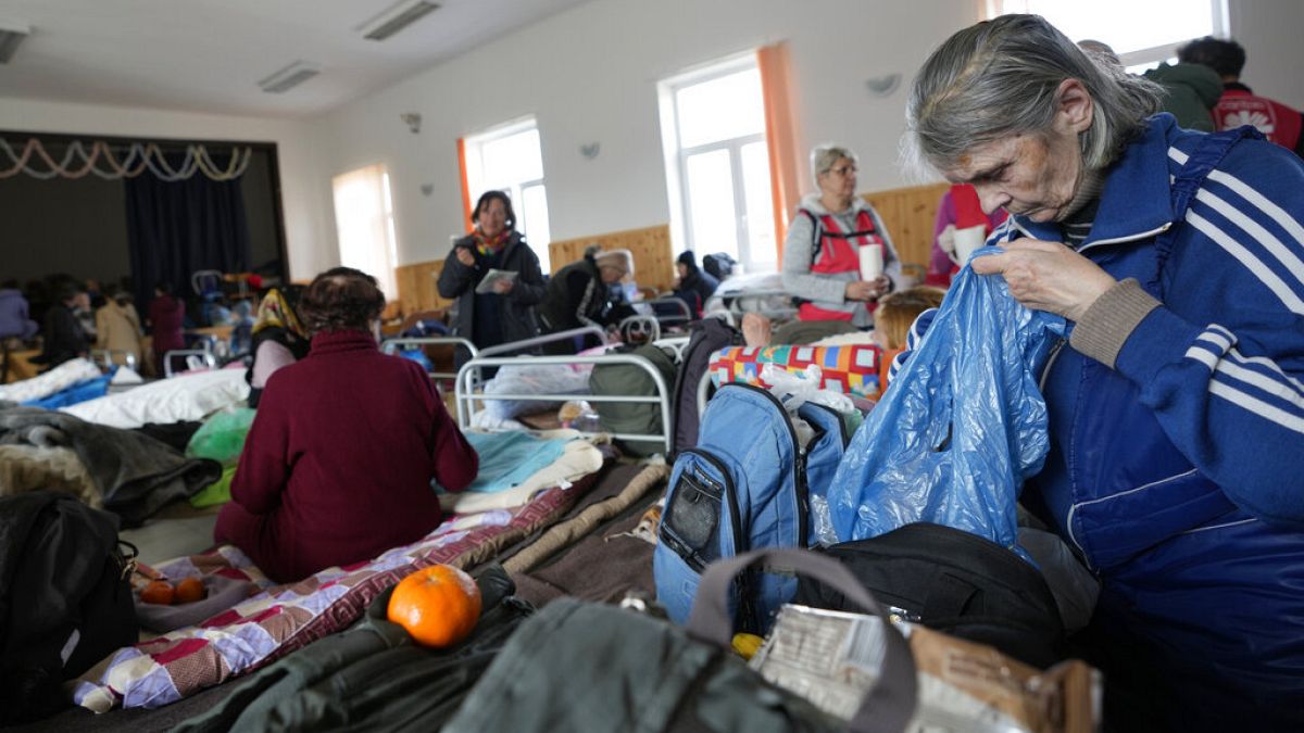 A refugee help center in Barabas, Hungary, Wednesday, March 9, 2022