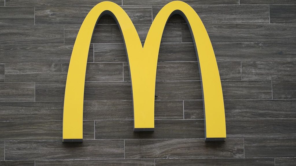 This photo shows a logo of a McDonald