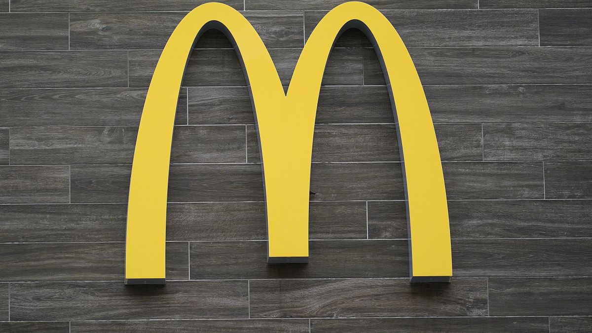 This photo shows a logo of a McDonald